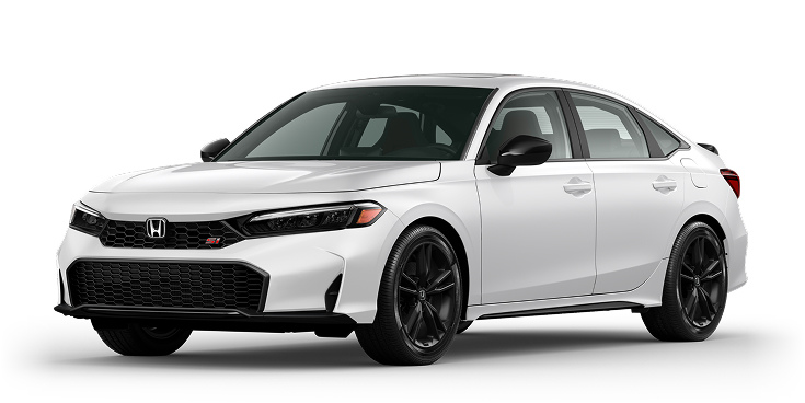 2026 Civic Si 3/4 front view in Platinum White Pearl.