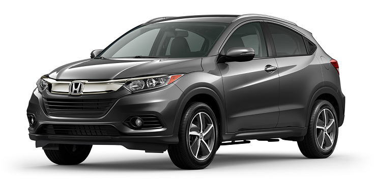 2022 HR-V EX-L 3/4 front view in Modern Steel Metallic.
