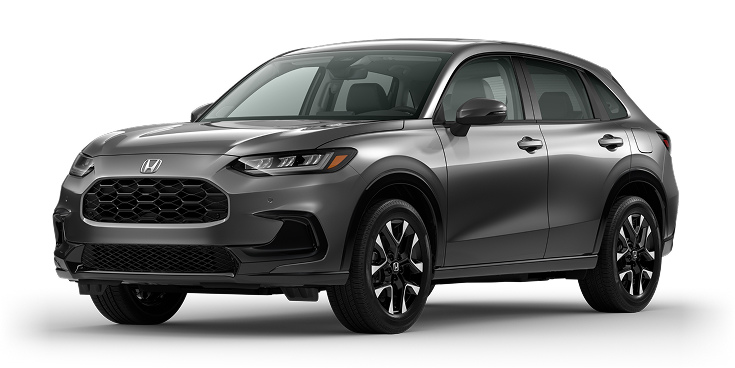 2026 HR-V EX-L 3/4 front view in Modern Steel Metallic.