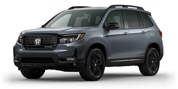 2024 Passport Black Edition 3/4 front view in Sonic Gray Pearl.