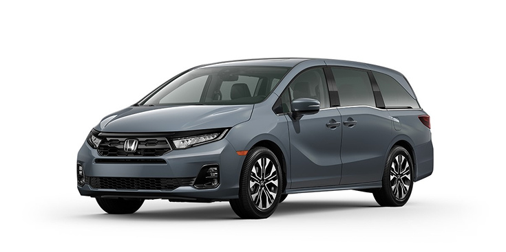2026 Odyssey Elite 3/4 front view in Sonic Gray Pearl.